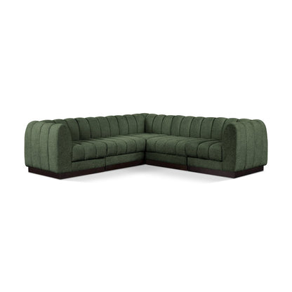 Quinn Green Chenille Fabric Modular Sectional