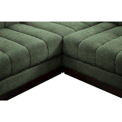 Quinn Green Chenille Fabric Modular Sectional