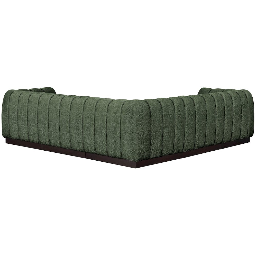 Quinn Green Chenille Fabric Modular Sectional