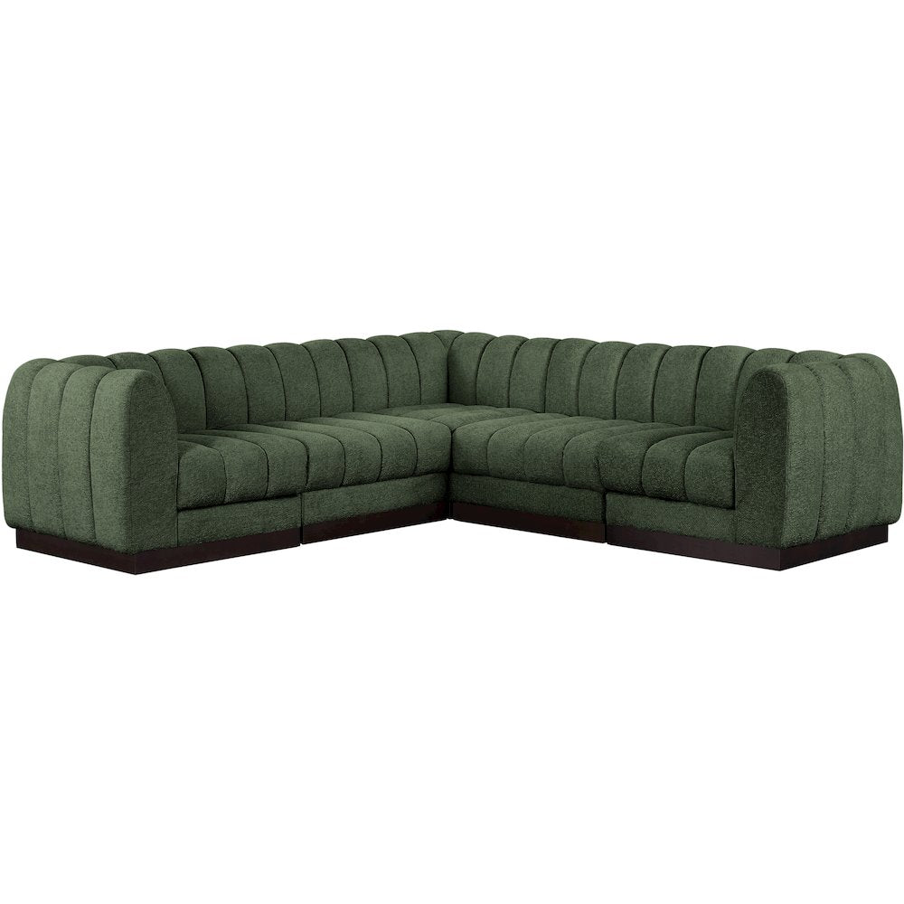 Quinn Green Chenille Fabric Modular Sectional