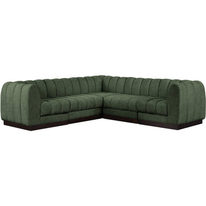 Quinn Green Chenille Fabric Modular Sectional