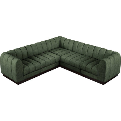 Quinn Green Chenille Fabric Modular Sectional