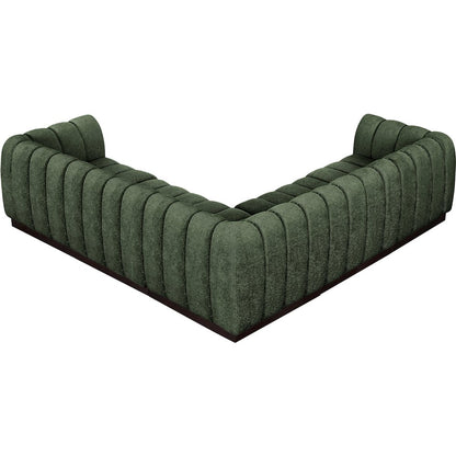 Quinn Green Chenille Fabric Modular Sectional