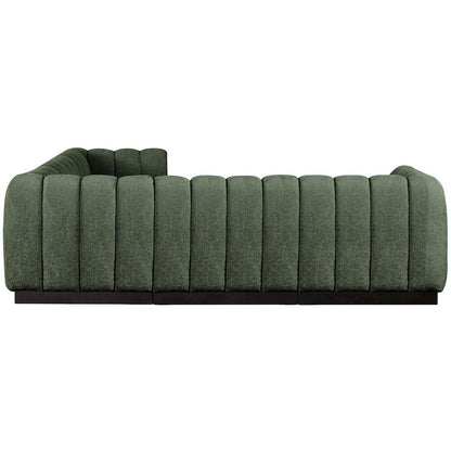 Quinn Green Chenille Fabric Modular Sectional