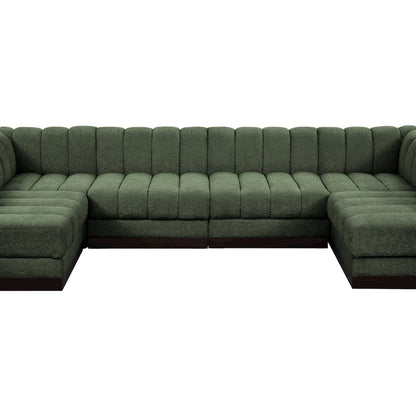 Quinn Green Chenille Fabric Modular Sectional