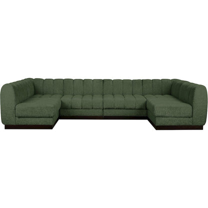 Quinn Green Chenille Fabric Modular Sectional