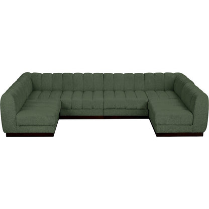 Quinn Green Chenille Fabric Modular Sectional