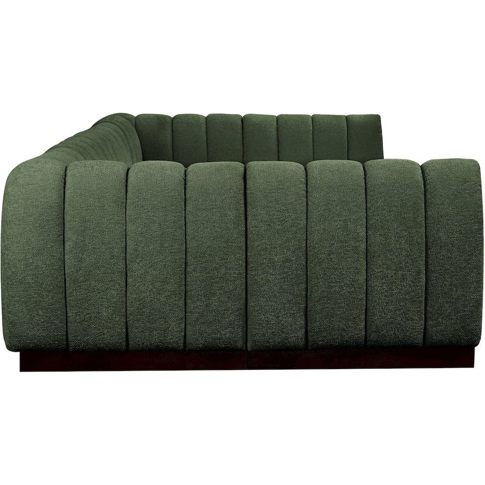Quinn Green Chenille Fabric Modular Sectional