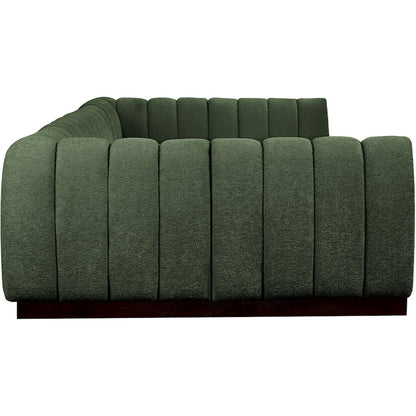 Quinn Green Chenille Fabric Modular Sectional