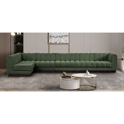 Quinn Green Chenille Fabric Modular Sectional