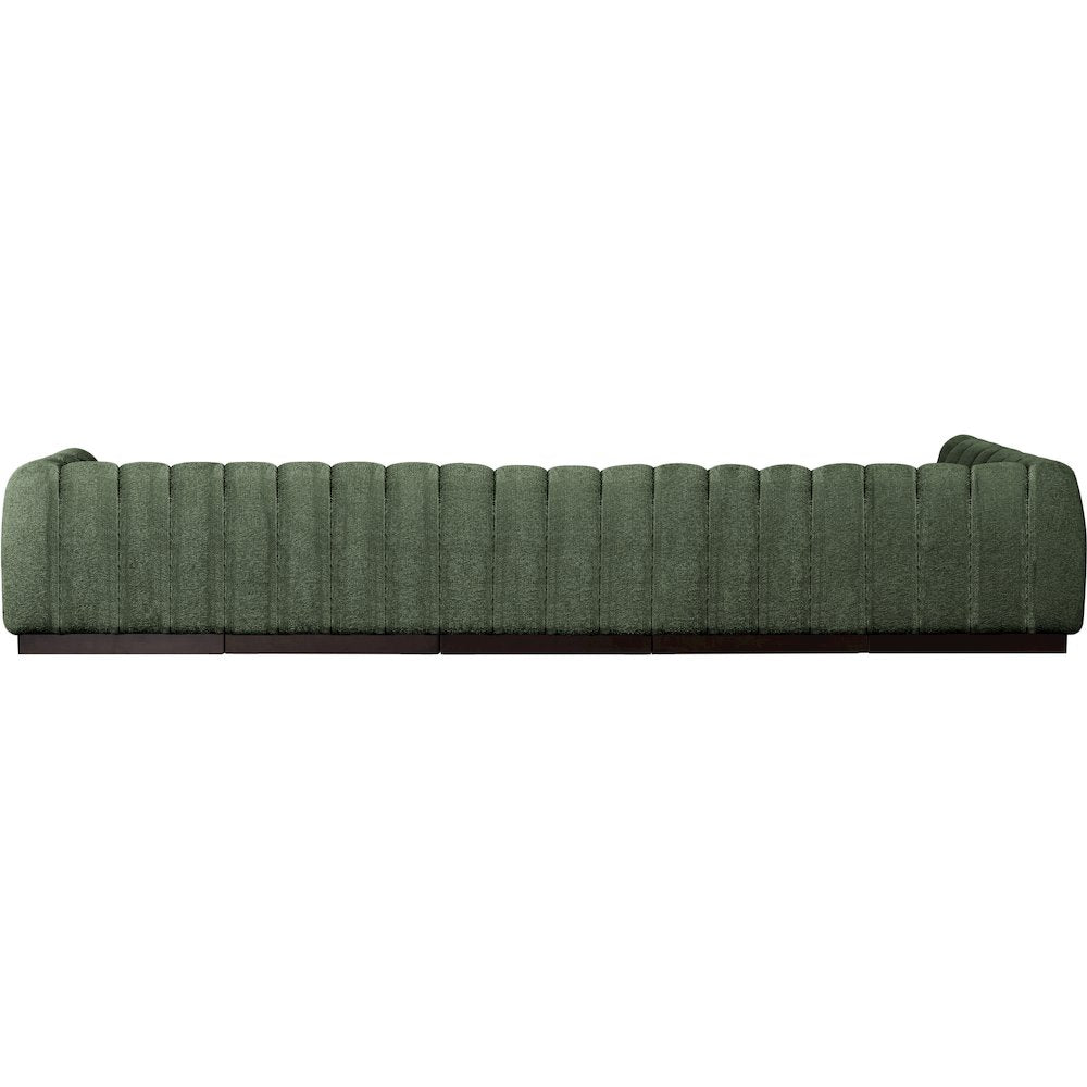 Quinn Green Chenille Fabric Modular Sectional
