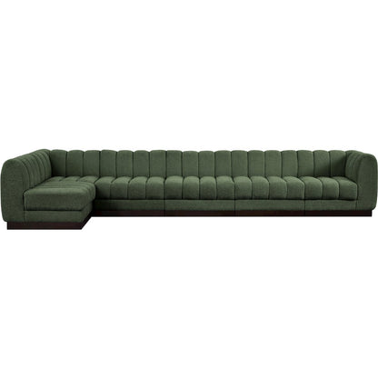 Quinn Green Chenille Fabric Modular Sectional