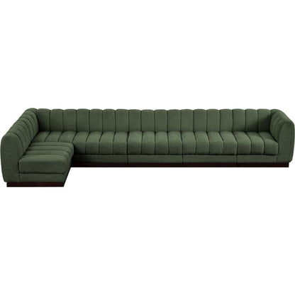 Quinn Green Chenille Fabric Modular Sectional