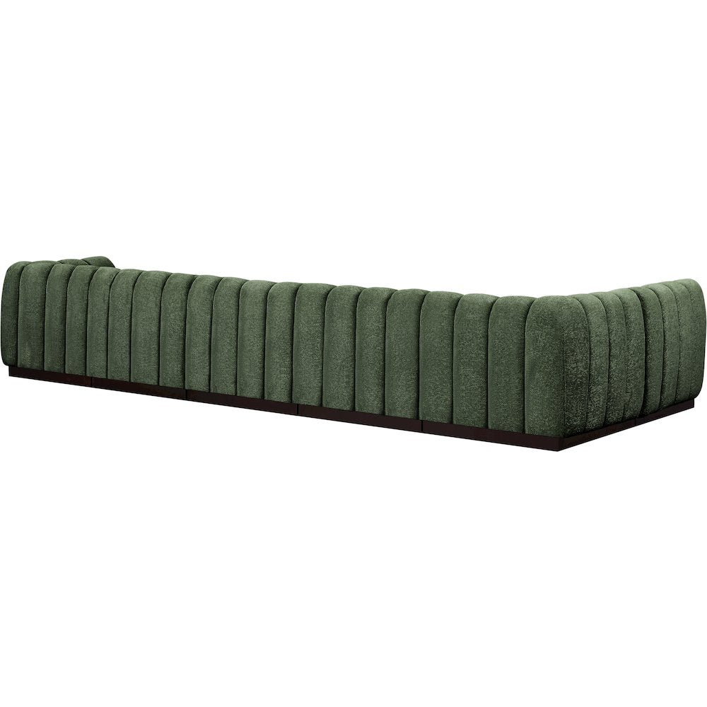 Quinn Green Chenille Fabric Modular Sectional