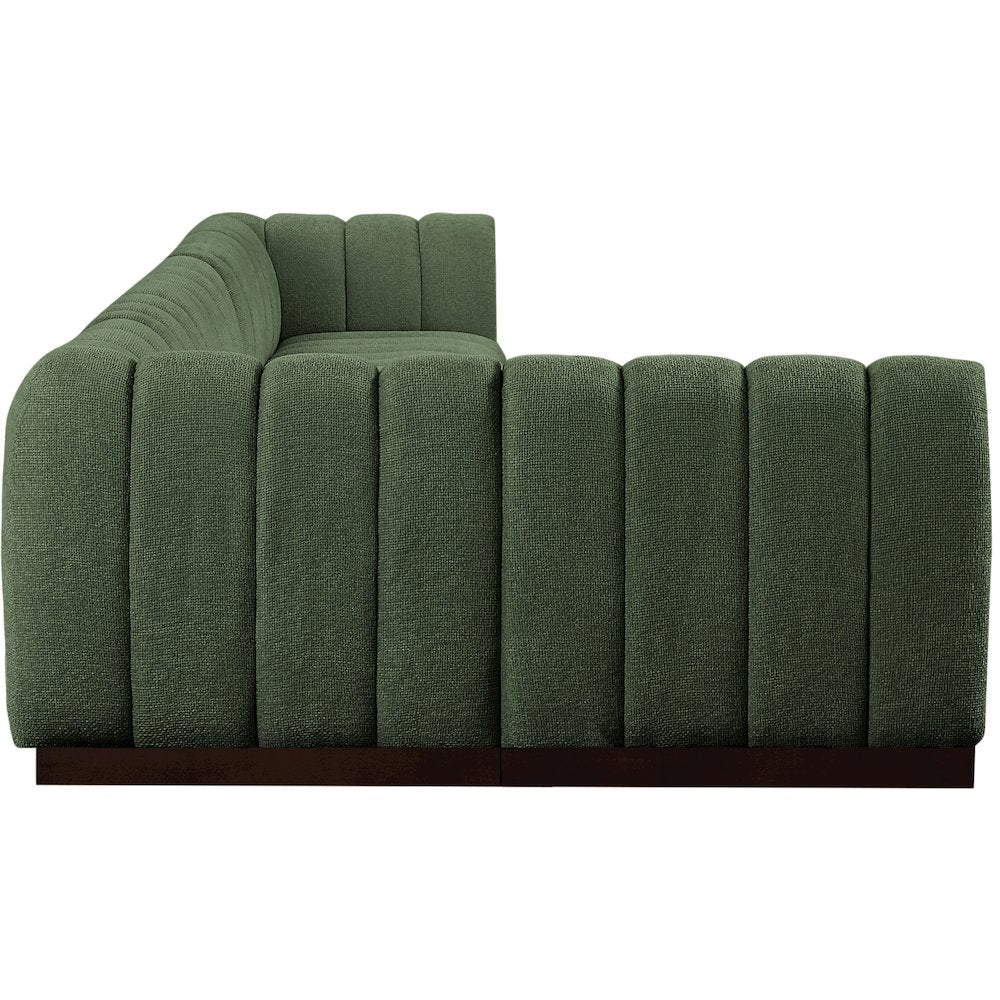 Quinn Green Chenille Fabric Modular Sectional