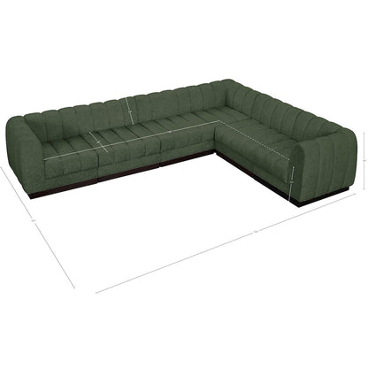 Quinn Green Chenille Fabric Modular Sectional