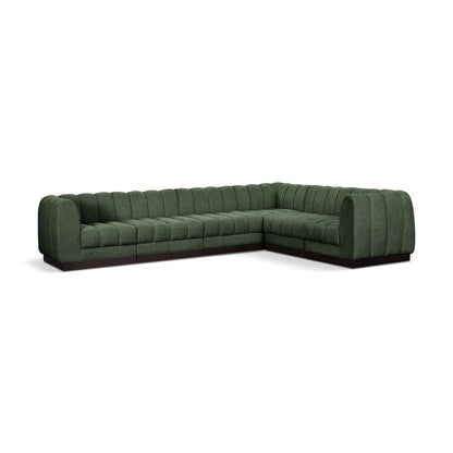 Quinn Green Chenille Fabric Modular Sectional