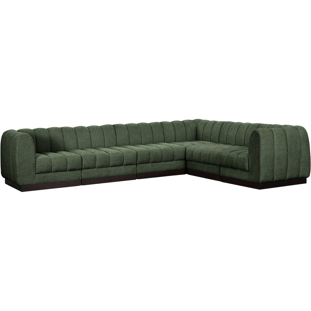 Quinn Green Chenille Fabric Modular Sectional