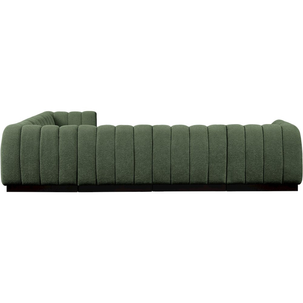 Quinn Green Chenille Fabric Modular Sectional
