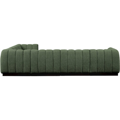 Quinn Green Chenille Fabric Modular Sectional