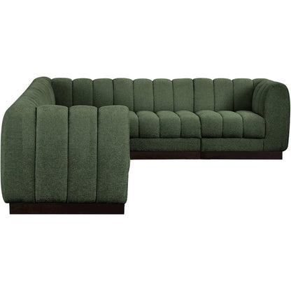 Quinn Green Chenille Fabric Modular Sectional