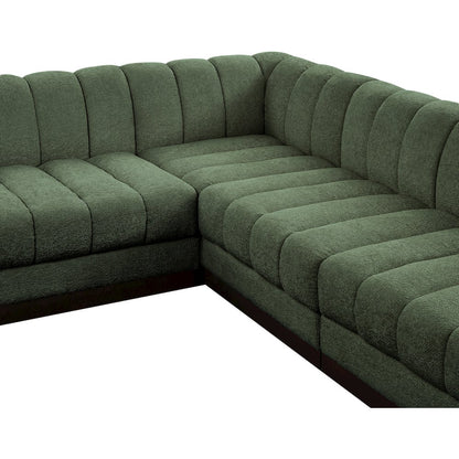 Quinn Green Chenille Fabric Modular Sectional