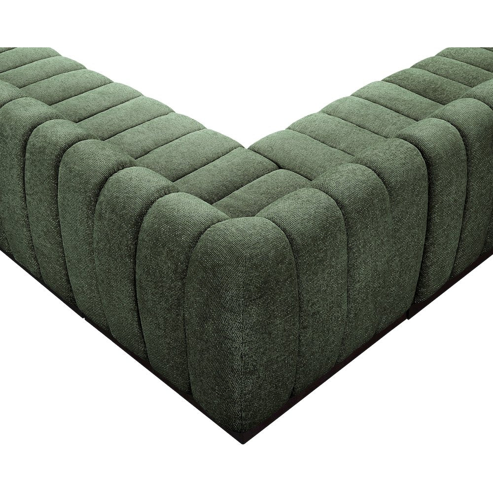Quinn Green Chenille Fabric Modular Sectional