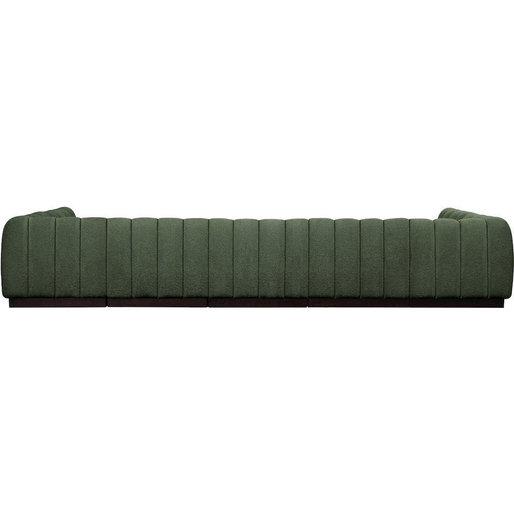 Quinn Green Chenille Fabric Modular Sectional