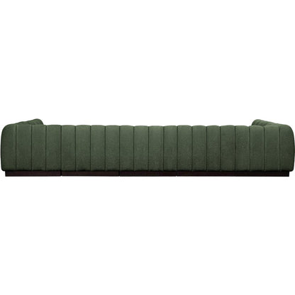 Quinn Green Chenille Fabric Modular Sectional