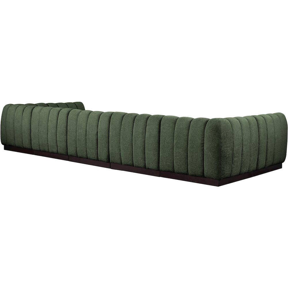 Quinn Green Chenille Fabric Modular Sectional