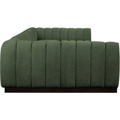 Quinn Green Chenille Fabric Modular Sectional