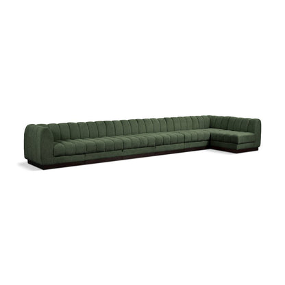 Quinn Green Chenille Fabric Modular Sectional