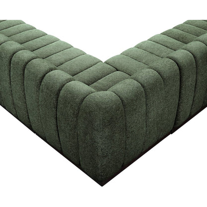 Quinn Green Chenille Fabric Modular Sectional