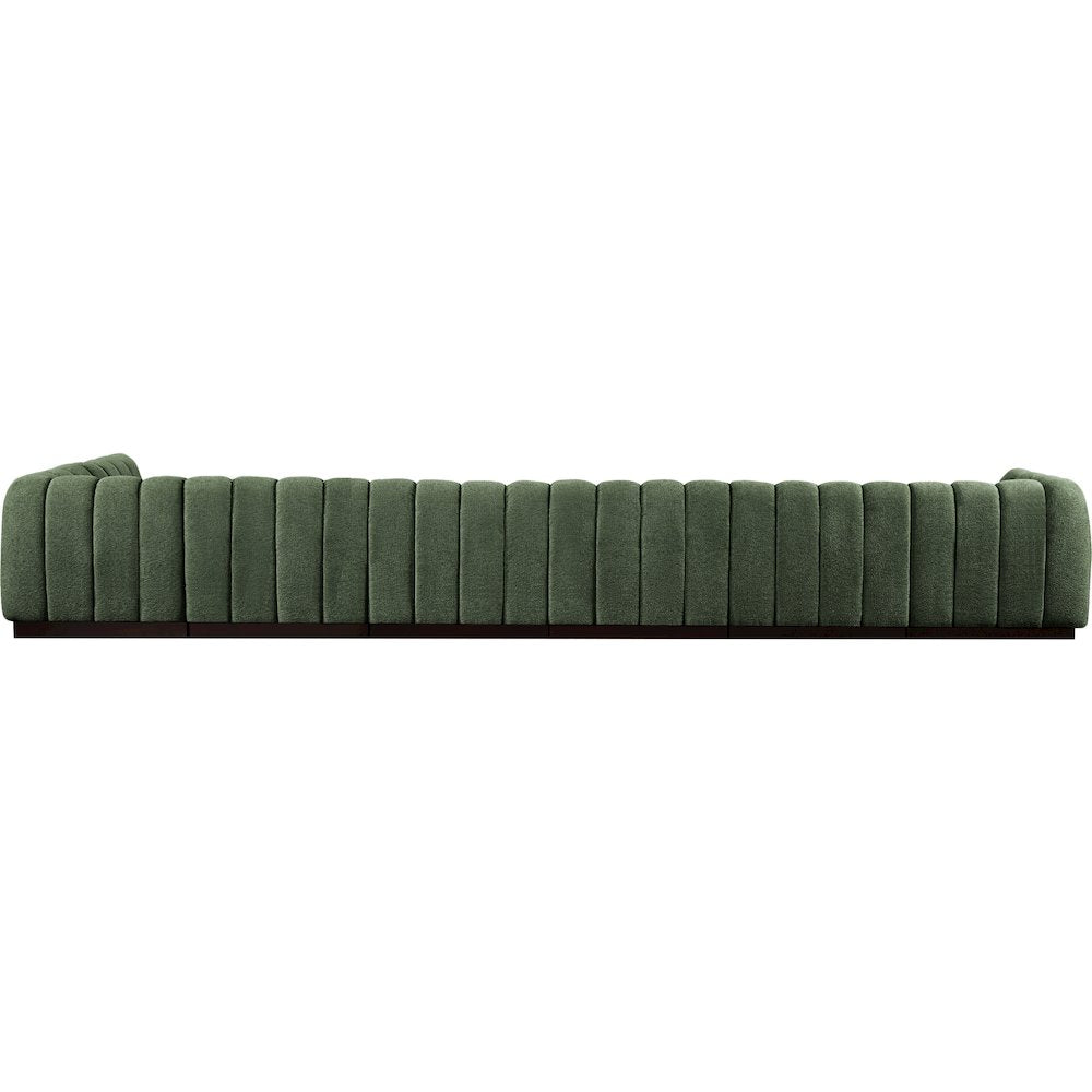 Quinn Green Chenille Fabric Modular Sectional