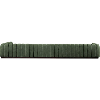 Quinn Green Chenille Fabric Modular Sectional