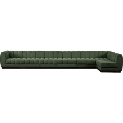 Quinn Green Chenille Fabric Modular Sectional