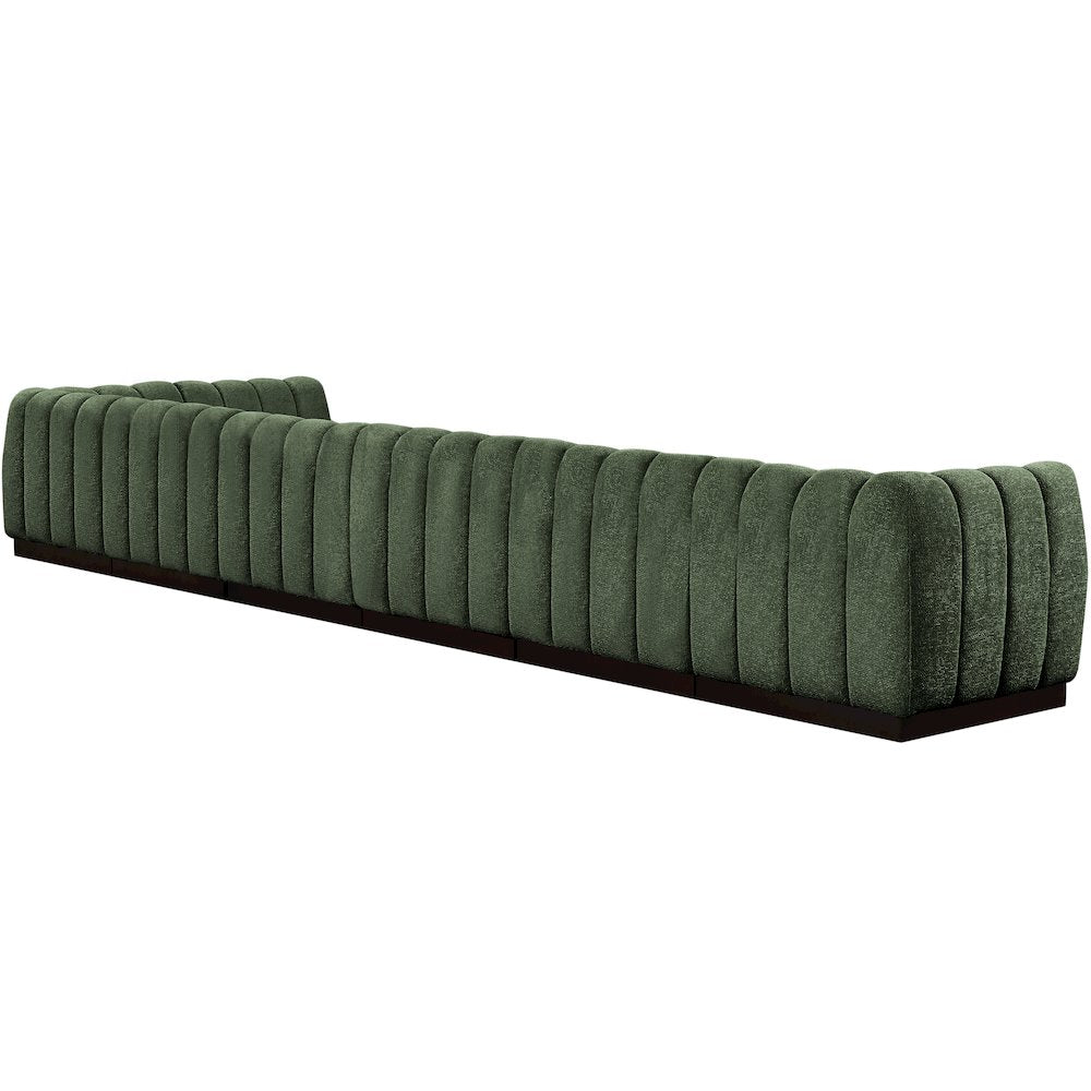 Quinn Green Chenille Fabric Modular Sectional