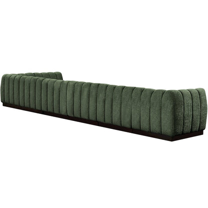 Quinn Green Chenille Fabric Modular Sectional