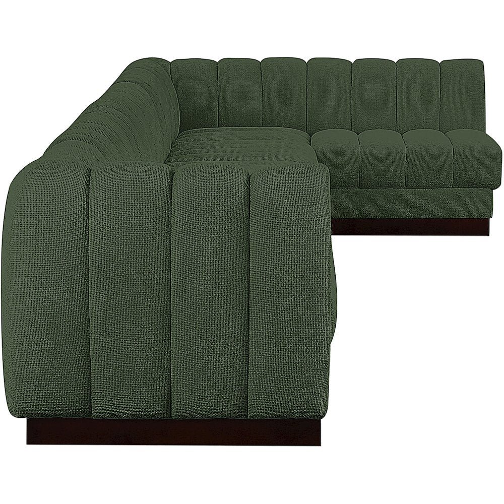 Quinn Green Chenille Fabric Modular Sectional
