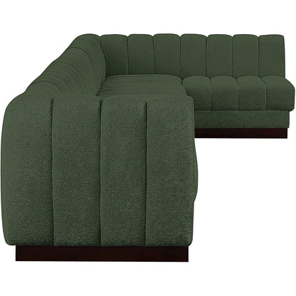 Quinn Green Chenille Fabric Modular Sectional