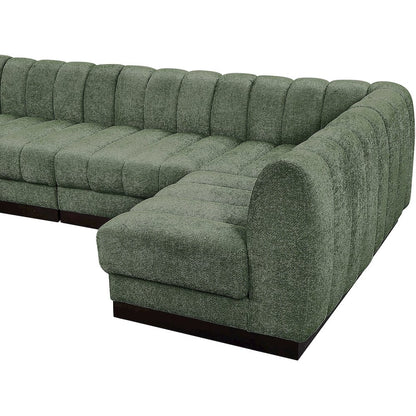 Quinn Green Chenille Fabric Modular Sectional