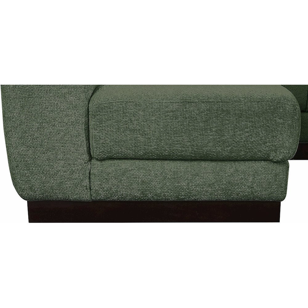 Quinn Green Chenille Fabric Modular Sectional