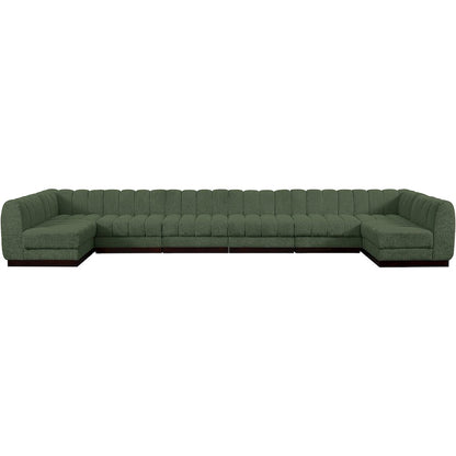 Quinn Green Chenille Fabric Modular Sectional