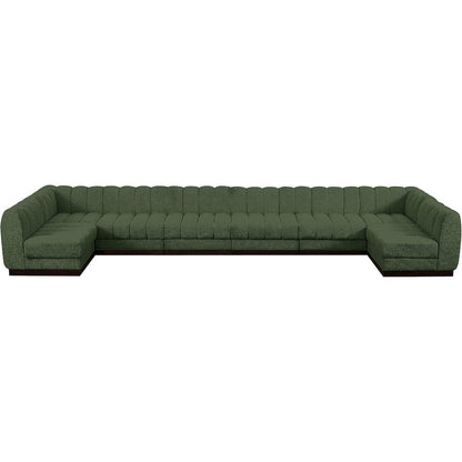 Quinn Green Chenille Fabric Modular Sectional