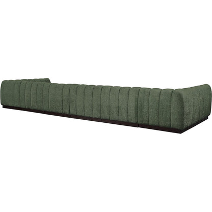 Quinn Green Chenille Fabric Modular Sectional