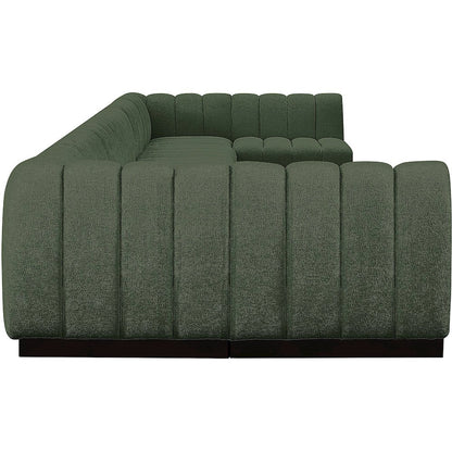 Quinn Green Chenille Fabric Modular Sectional