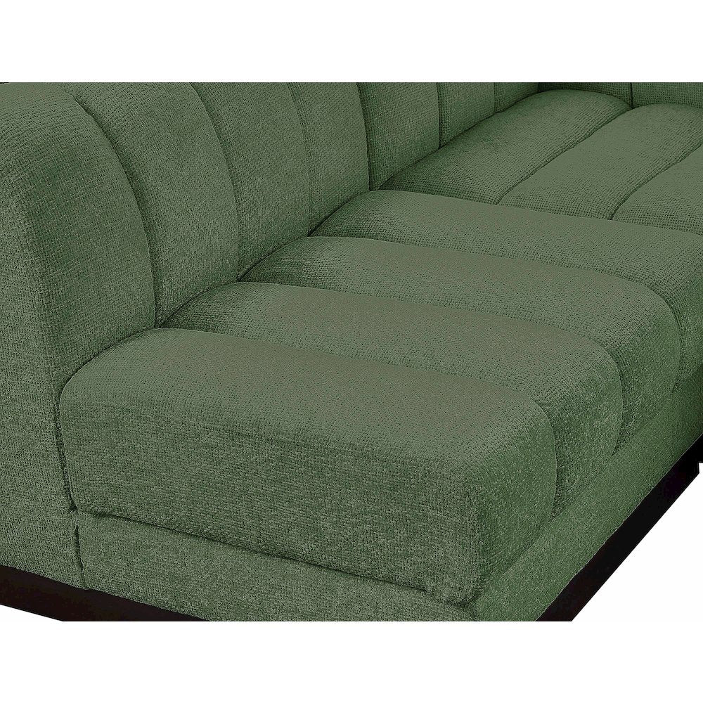Quinn Green Chenille Fabric Modular Sectional