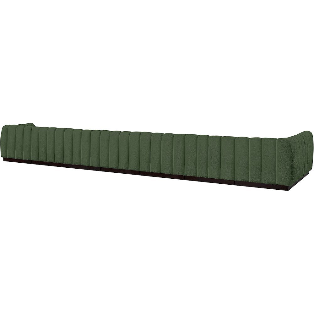 Quinn Green Chenille Fabric Modular Sectional