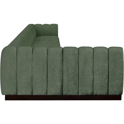 Quinn Green Chenille Fabric Modular Sectional