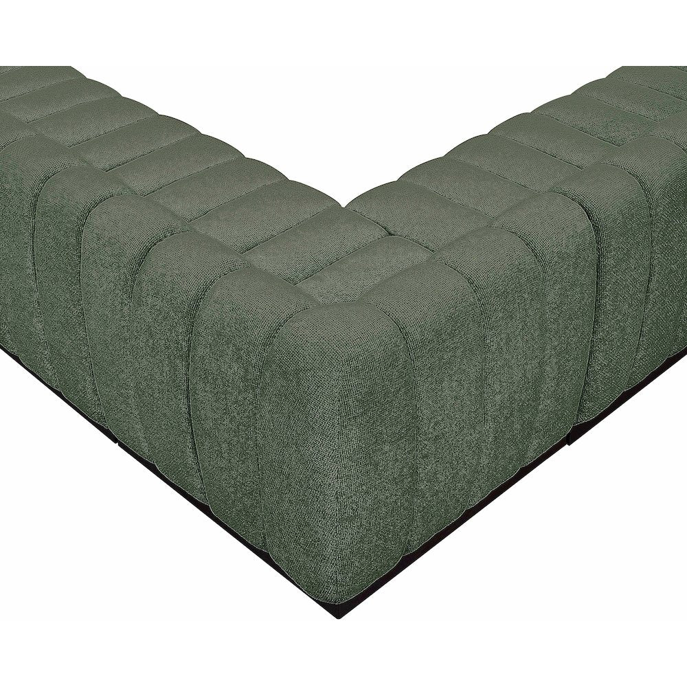 Quinn Green Chenille Fabric Modular Sectional